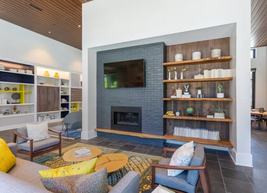 Clubroom With Smart Tv And Ample Of Sitting Area at Link Apartments® Linden, Chapel Hill, North Carolina