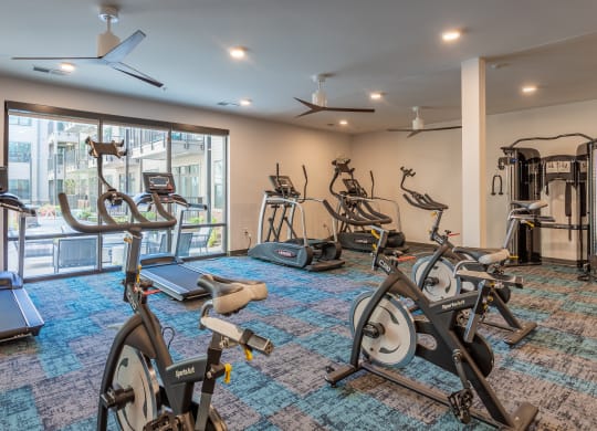 Fitness room at Link Apartments® Linden, North Carolina, 27517