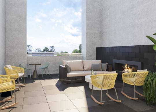 Outdoor Lounge at Link Apartments® Linden, Chapel Hill, North Carolina