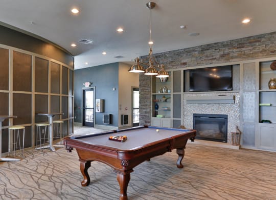 Interiors Pool Table at LangTree Lake Norman Apartments, Mooresville, NC, 28117