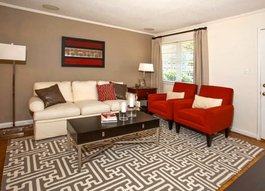 Modern Living Room at Glen Lennox Apartments, Chapel Hill, NC, 27514