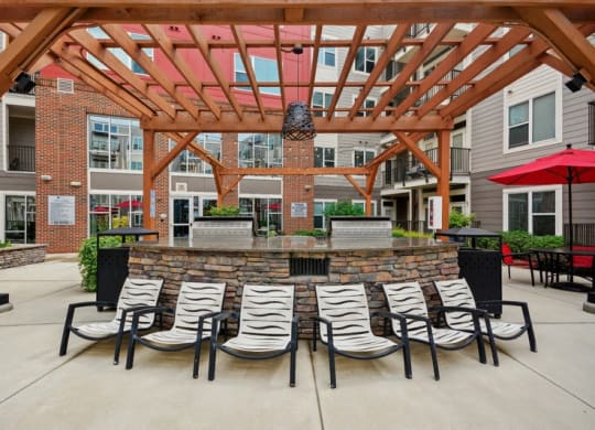Outdoor Patio at Link Apartments® Brookstown, North Carolina, 27101