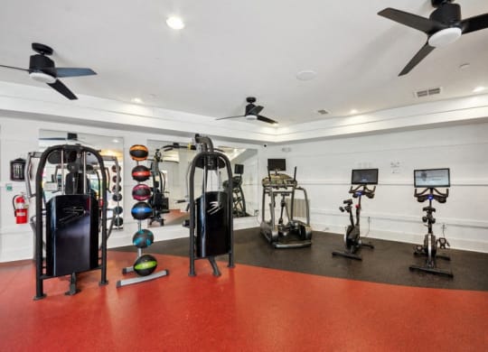Modern Fitness Center at Link Apartments® Brookstown, Winston Salem, North Carolina