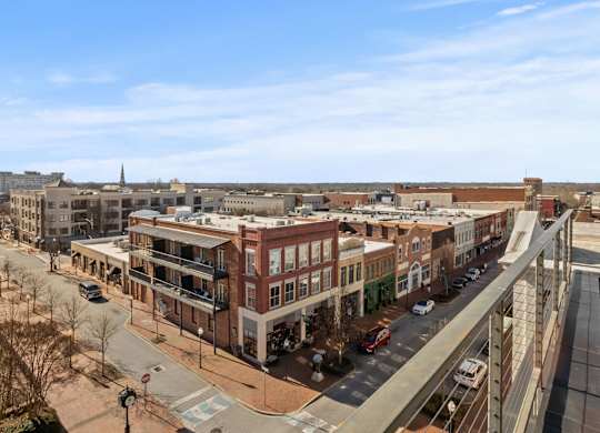 Overhead view of Aug Smith on Main, apartments in downtown Spartanburg SC.