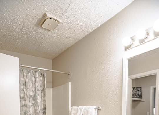 A bathroom with a toilet, sink, and shower curtain.
