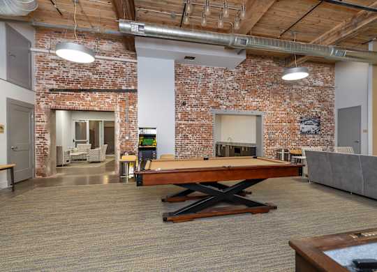 Converse Mill Lofts Apartments Recreation and Gaming Lounge with pool table