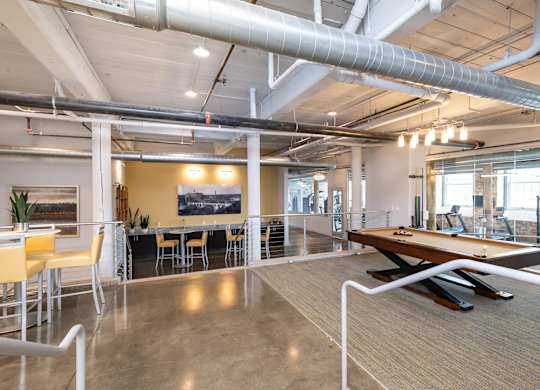 Converse Mill Lofts Apartments Recreation and Gaming Lounge with pool table