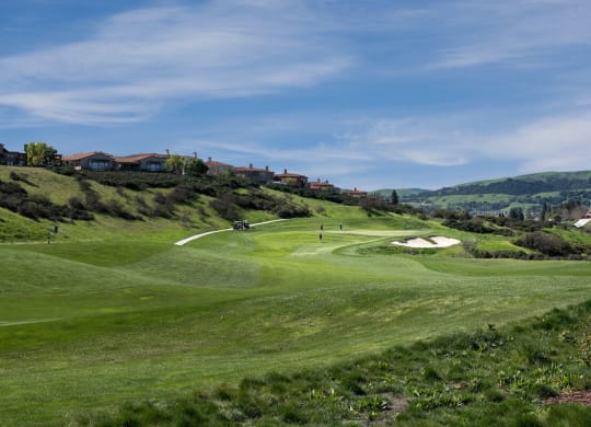 a view of the 8th green at the links kennedy bay  at Falcon Bridge at Gale Ranch, San Ramon, 94582