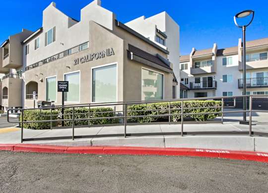 A building with the words "31 California" on it.