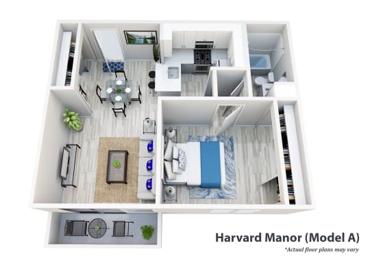 a floor plan image of the harvard manor apartments in dallas, tx at Harvard Manor, Irvine, CA