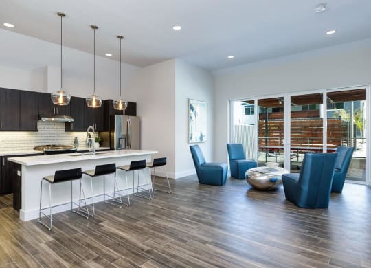 Coffee Lounge at Beverly Plaza Apartments, Long Beach, California