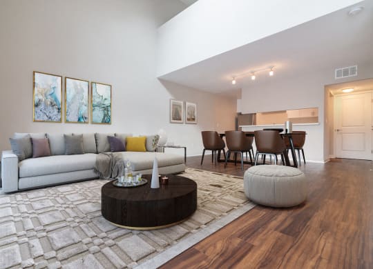 Spacious Living Area at Beverly Plaza Apartments, Long Beach, CA, 90815