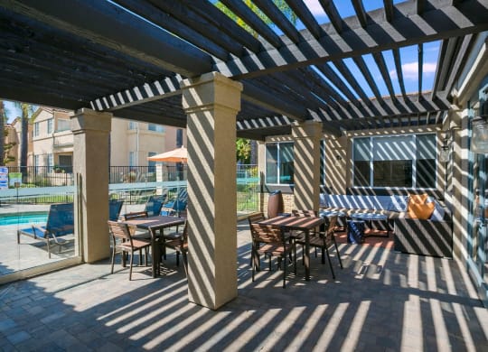 Picnic tables at Arroyo Villa Apartments, Thousand Oaks, 91320