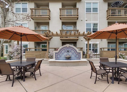 Outdoor seating area at Meadow Wood at Alamo Creek, Danville, 94506