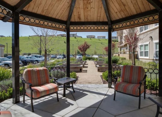Gazebo seating area at Meadow Wood at Alamo Creek, California, 94506