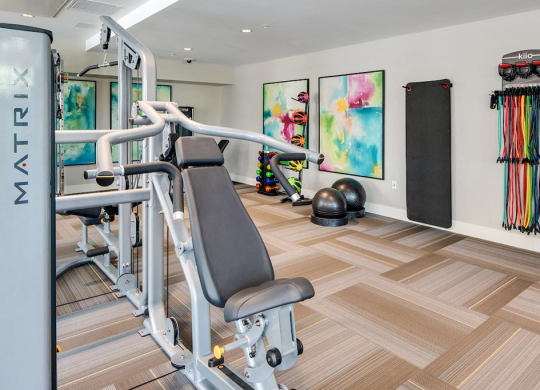Fully-equipped fitness room  at Deer Creek Apartments, San Ramon, CA