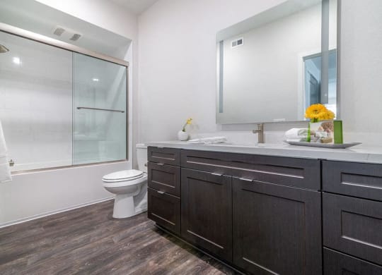 Bathroom with vanity at Montecito Apartments at Carlsbad, California, 92010
