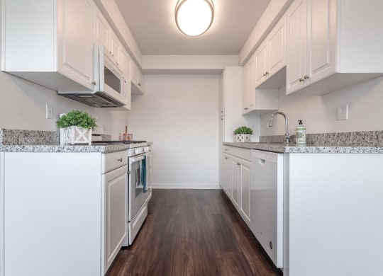 Designer Galley Kitchens with Granite Countertops at Park Apartments, Norwalk, 90650