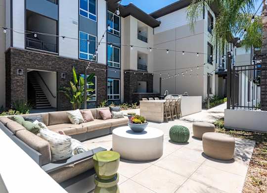 Modern outdoor seating area at The Overlook Santa Clarita, Santa Clarita, 91350