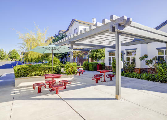 Outdoor picnic tables at Valencia at Gale Ranch, San Ramon, 94582