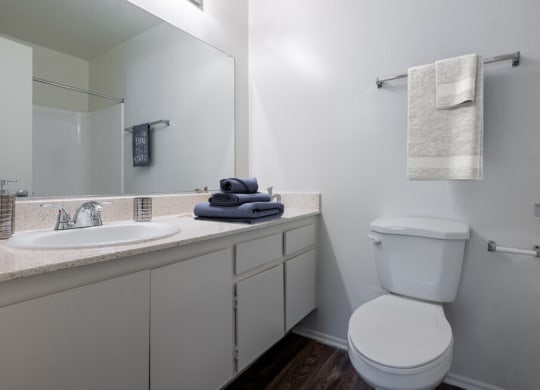a bathroom with a sink toilet and a mirror at The Villas at Monarch Beach, Dana Point, 92629