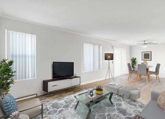 Living Room With TV at The Park Apartments, Rancho Cucamonga, CA 91730