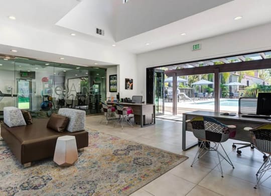 Contemporary Lobby Area at The Park Apartments, California, 91730
