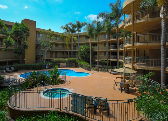 Aerial Pool View at Bixby Knolls, Long Beach, California