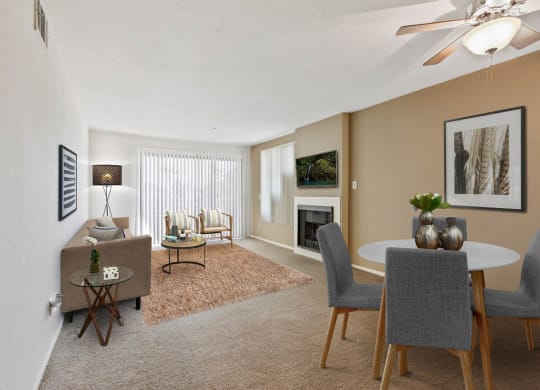 Living Room With Dining Area at Bixby Knolls, California, 90807