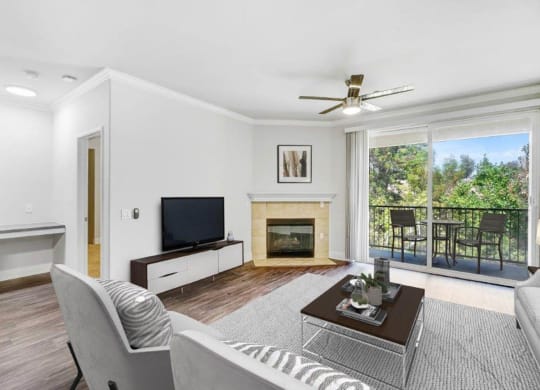 Living Room With Balcony at Canyon Crest, Riverside, CA, 92507
