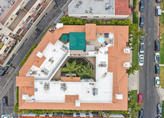 Aerial View2at Darlington Apartments, Los Angeles, 90049