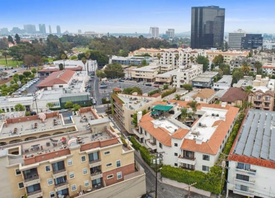 Aerial View1at Darlington Apartments, Los Angeles, CA
