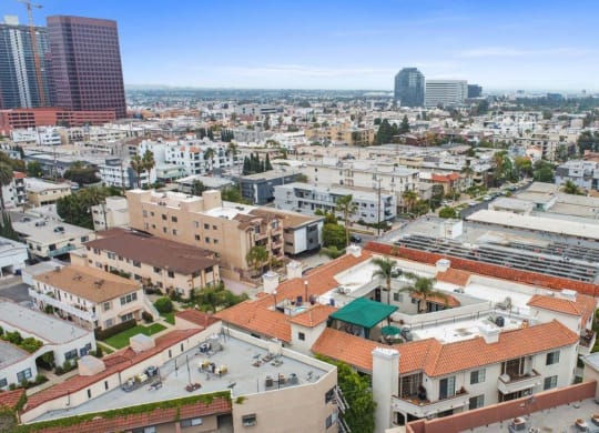 Aerial View at Darlington Apartments, Los Angeles, CA, 90049