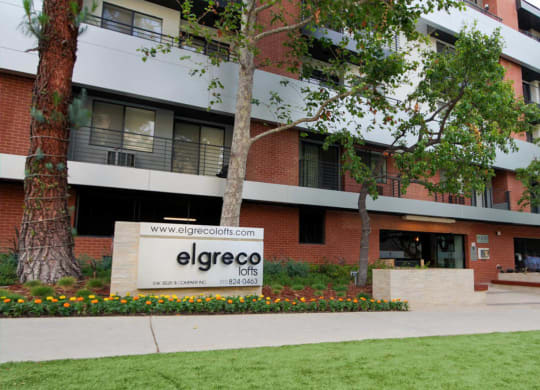 Property Signage at El Greco Lofts, Los Angeles, CA, 90024