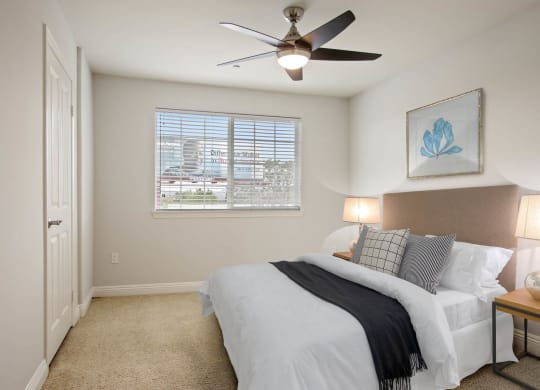 Bedroom With Ceiling Fan at Madison Toluca, North Hollywood, California
