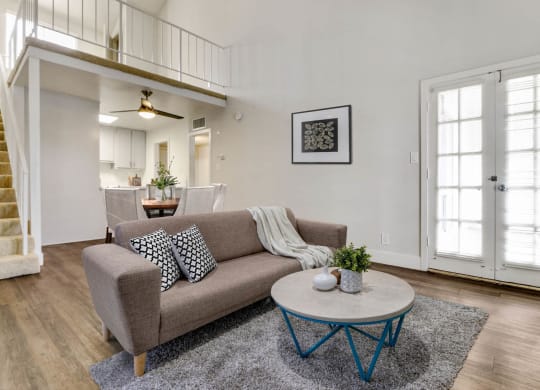 Living room decor at Meridian Apartments, Los Angeles, CA