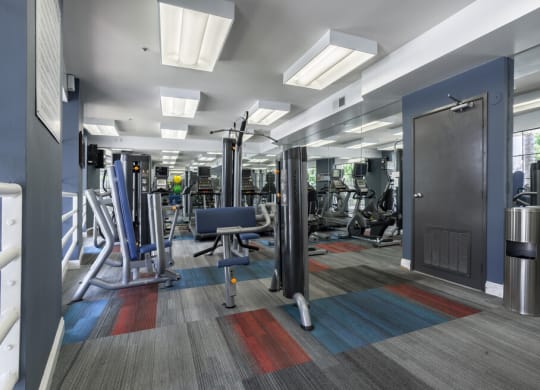 Clubhouse gym at Midvale Apartments, Los Angeles, CA, 90024