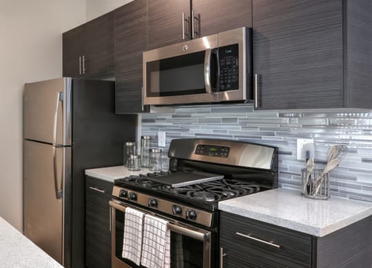 Kitchen appliances at Midvale Apartments, California