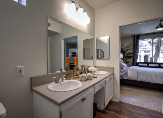 Bathroom cabinet at Milan Apartment Townhomes, Las Vegas