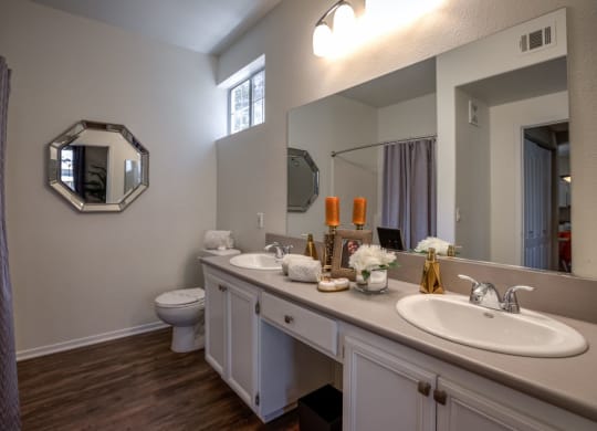 Bathroom cabinets at Milan Apartment Townhomes, Nevada