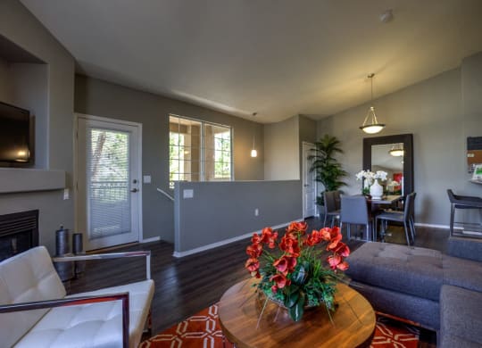 wooden table chair at Milan Apartment Townhomes, Las Vegas, NV, 89183