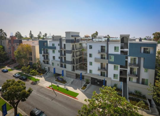 Aerial Exterior View at The Plaza Apartments, Los Angeles, 90024