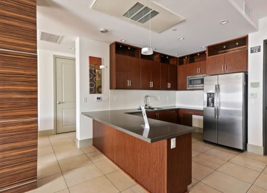 Well Equipped Kitchen at The Adler Apartments, Los Angeles, CA