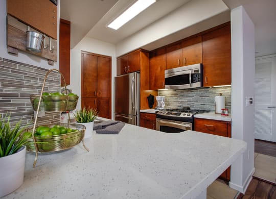 Island Kitchen at The Adler Apartments, Los Angeles