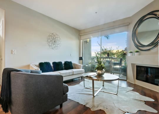 Spacious Living Room at The Adler Apartments, Los Angeles, California