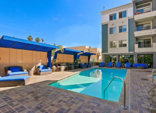 Pool View at The Adler Apartments, Los Angeles, California