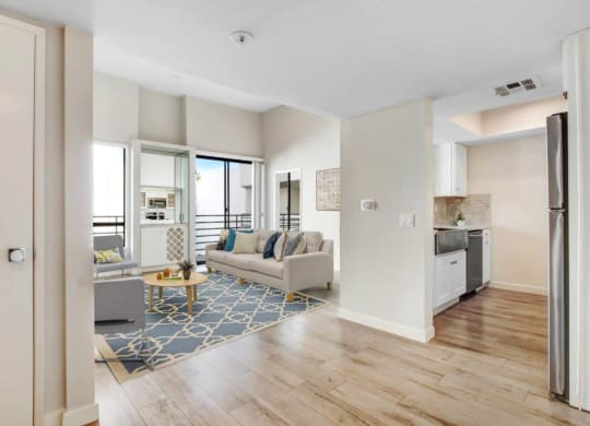 Contemporary Finishes Include Wood And Tile Flooring at The Kenmore Los Feliz, Los Angeles, CA