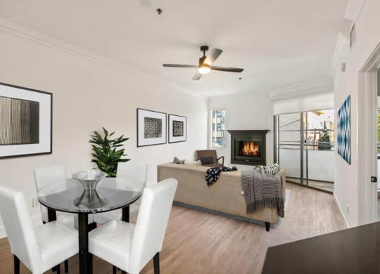 Living Room Interior at Rochester Apartments, California, 90024