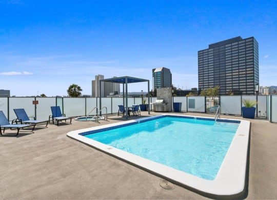 Pool View at Rochester Apartments, Los Angeles, CA