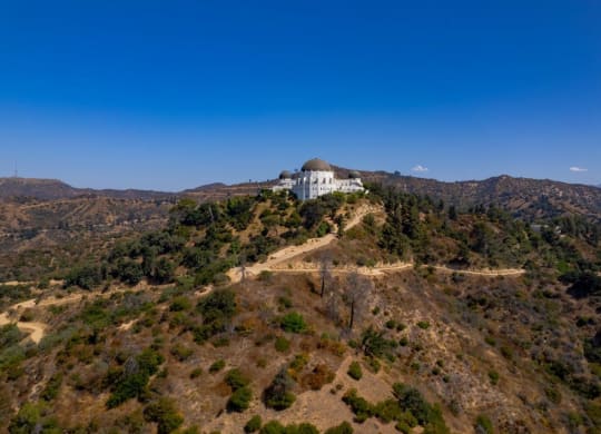 a view of the griffith observatory from the top of a hill at The Kenmore Los Feliz, Los Angeles